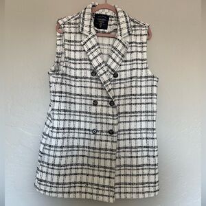 Cavalini Black and White Plaid Vest